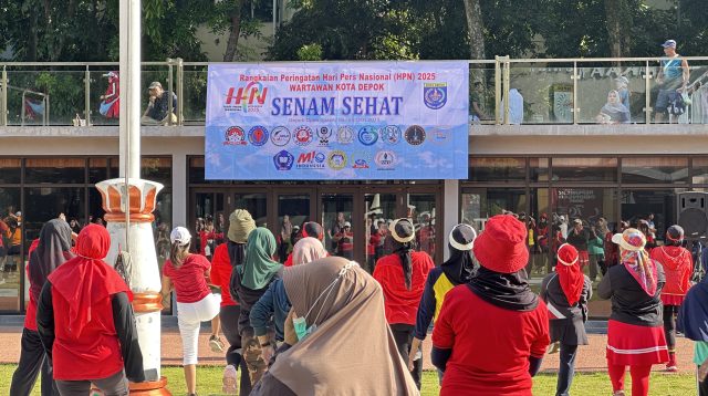 Senam Sehat Meriahkan HPN ke-40 Wartawan Depok