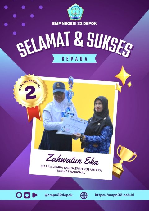 Zahwatun Eka, Siswi SMPN 32 Depok Raih Prestasi Gemilang di Ajang Lomba Tari Nusantara